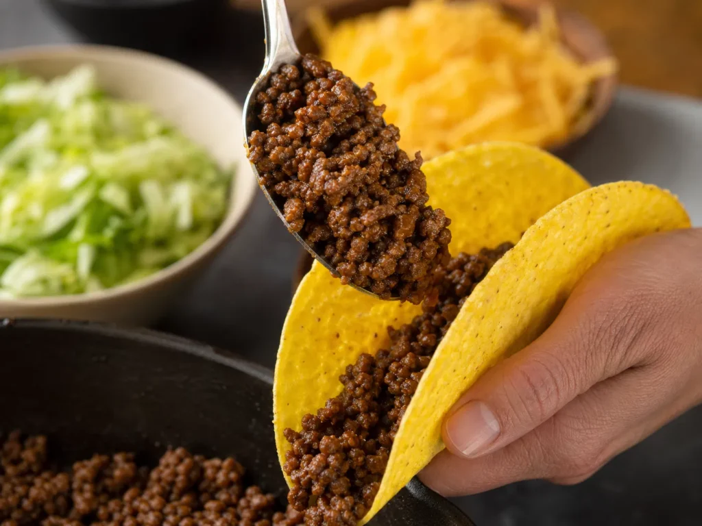 Assembling Tacos - Meat