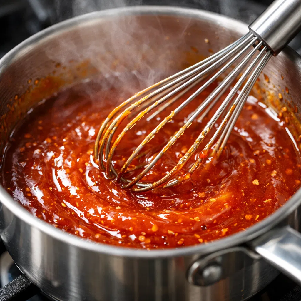 Baked Crunchy Hot Honey Chicken Making Hot Honey