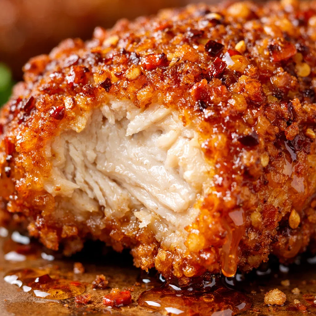Baked Crunchy Hot Honey Chicken bite