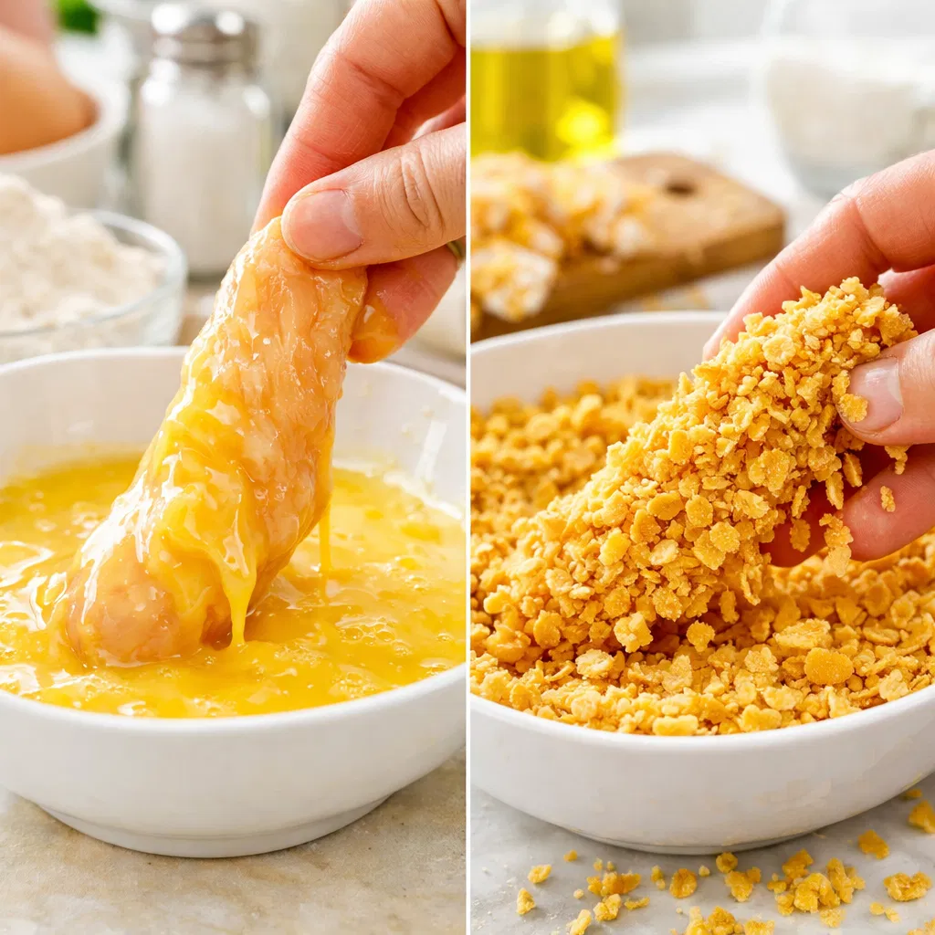 Baked Crunchy Hot Honey Chicken breading