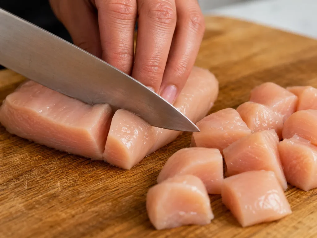 Cutting Chicken for Nuggets