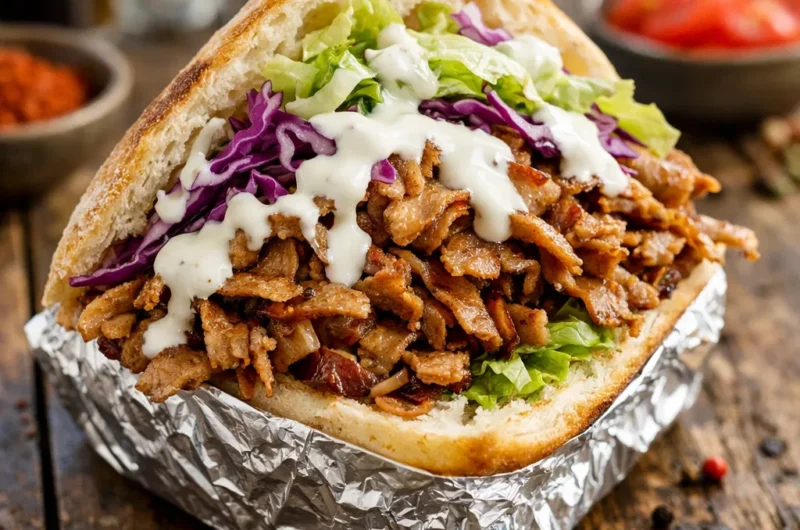 German Döner Kebab foil wrap