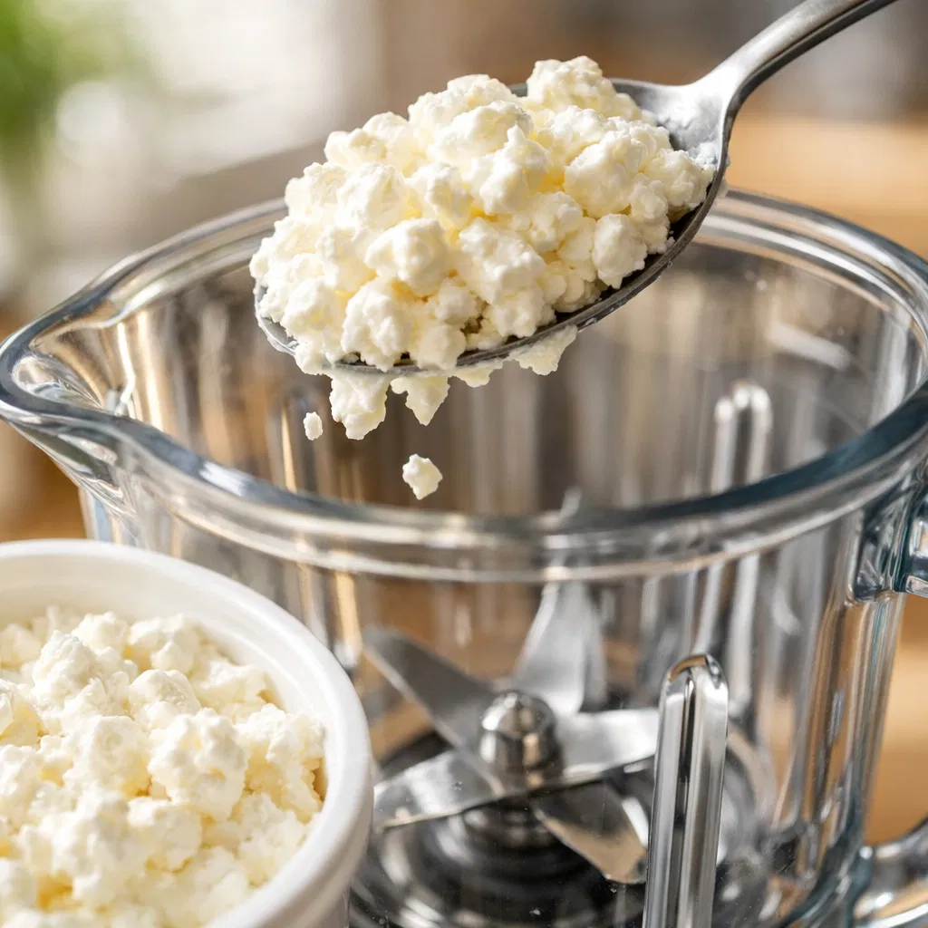 Protien icecream Cottage Cheese into Blender