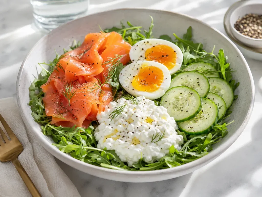 Smoked Salmon and Cottage Cheese Bowl