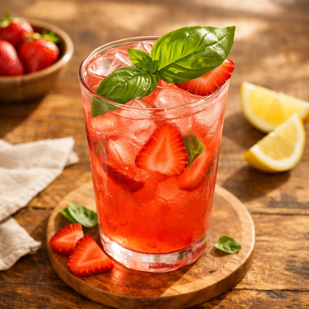Strawberry Basil Summer Lemonade