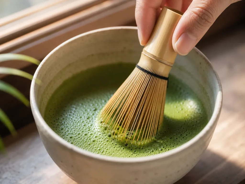 Whisking Matcha