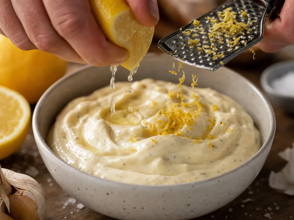 Adding Lemon to Aioli