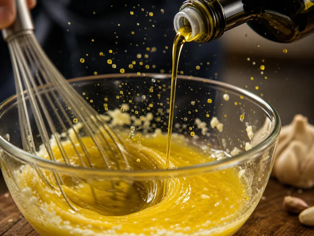 Drizzling Oil into Aioli