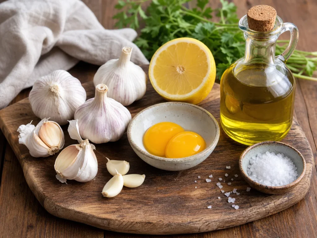 Fresh Ingredients for Aioli
