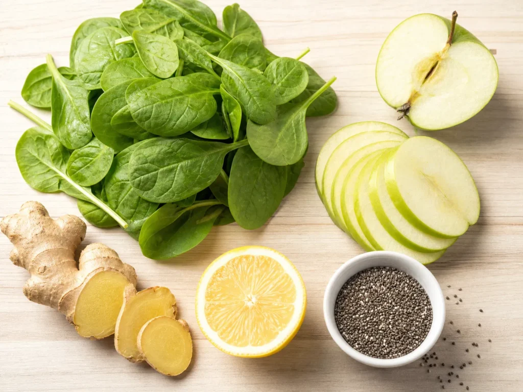 Fresh Ingredients for Green Detox Smoothie