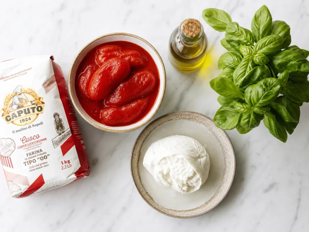 Fresh Ingredients for Margherita Pizza