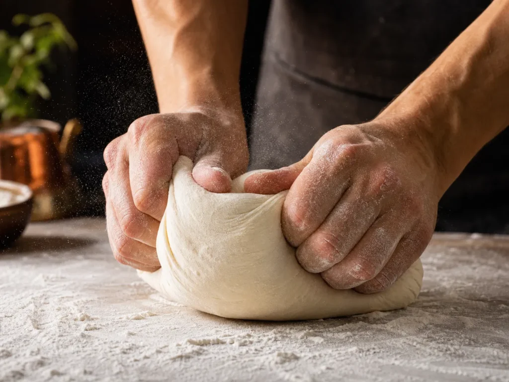 Kneading Pizza Dough