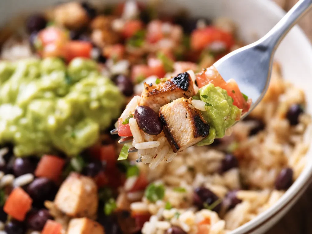 Perfect Bite of Burrito Bowl