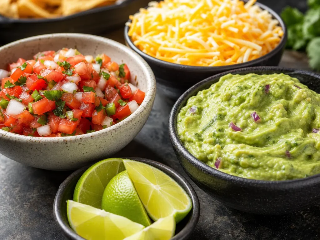 Spread of Fresh Toppings